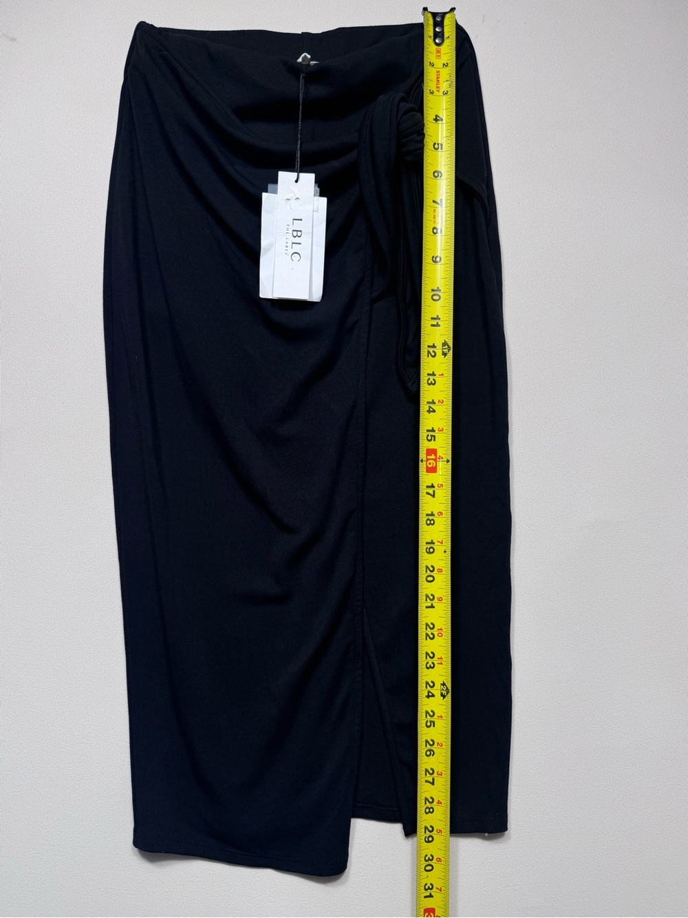LBLC the label Ferris Draped Midi Skirt in a black nwt size small - Picture 8 of 11